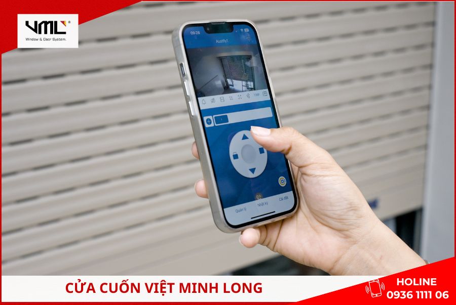 Cửa cuốn an toàn điều khiển bằng điện thoại